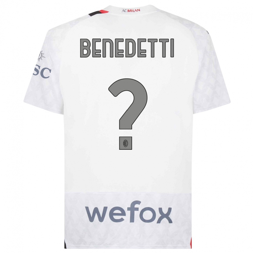 Niño Fútbol Camiseta Gioele Benedetti #0 Blanco 2ª Equipación 2023/24