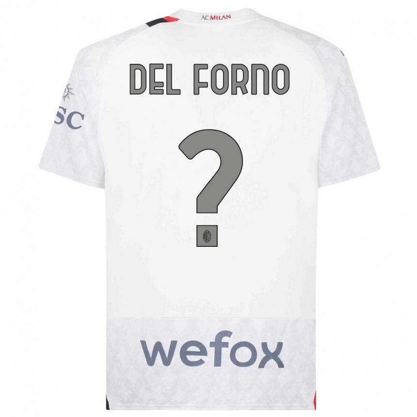 Niño Fútbol Camiseta Luca Del Forno #0 Blanco 2ª Equipación 2023/24