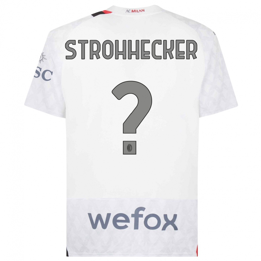 Niño Fútbol Camiseta Riccardo Strohhecker #0 Blanco 2ª Equipación 2023/24