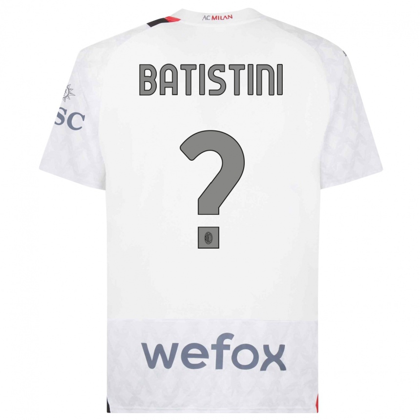 Niño Fútbol Camiseta Simone Batistini #0 Blanco 2ª Equipación 2023/24