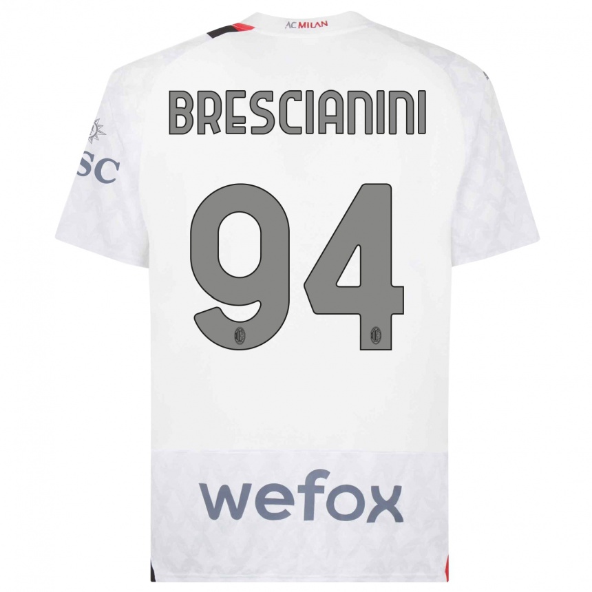 Niño Fútbol Camiseta Marco Brescianini #94 Blanco 2ª Equipación 2023/24