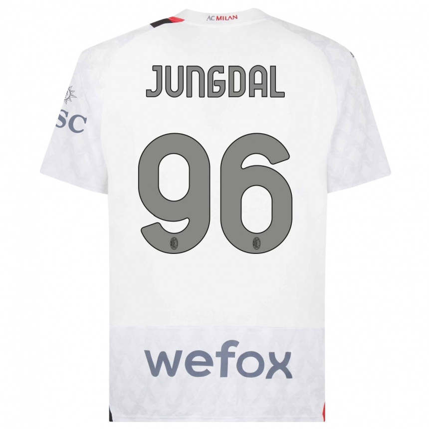 Niño Fútbol Camiseta Andreas Jungdal #96 Blanco 2ª Equipación 2023/24