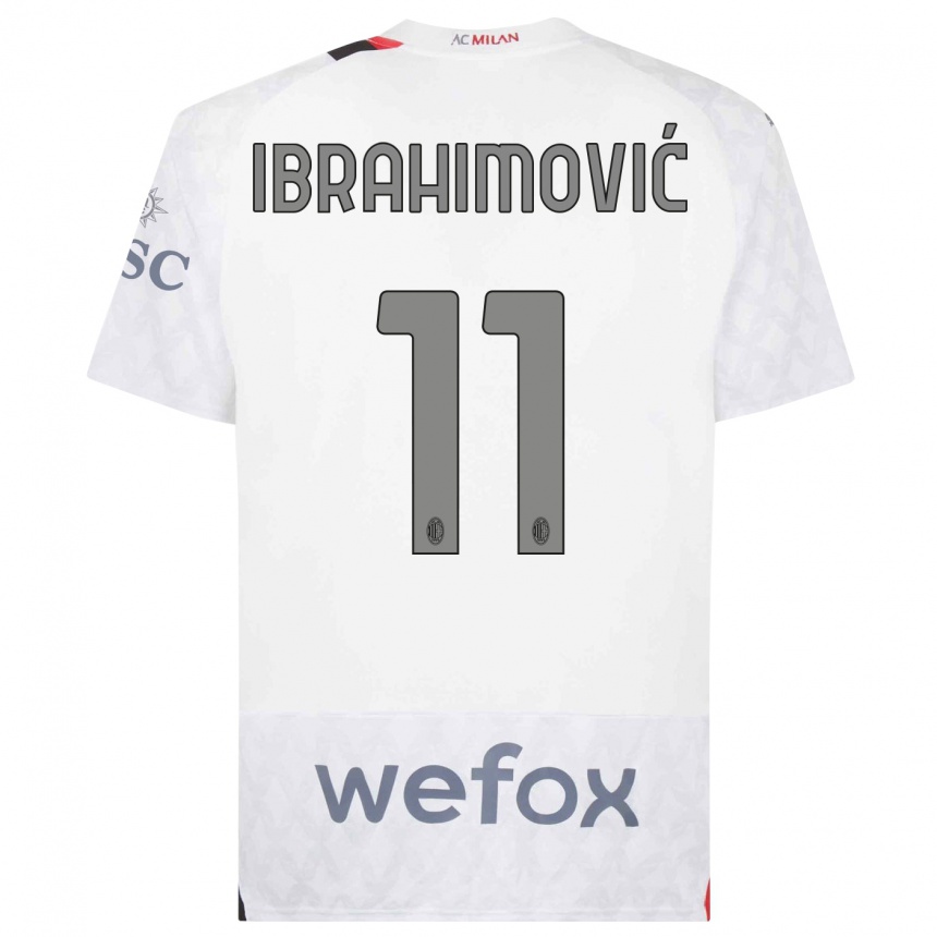 Niño Fútbol Camiseta Zlatan Ibrahimovic #11 Blanco 2ª Equipación 2023/24