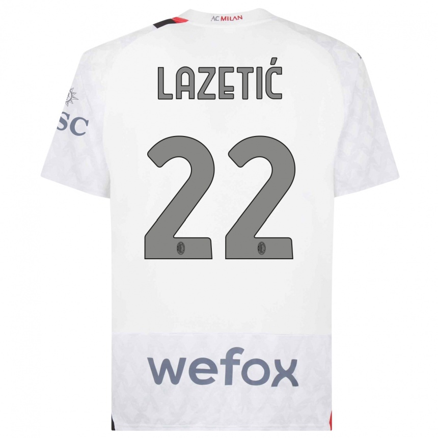 Niño Fútbol Camiseta Marko Lazetic #22 Blanco 2ª Equipación 2023/24