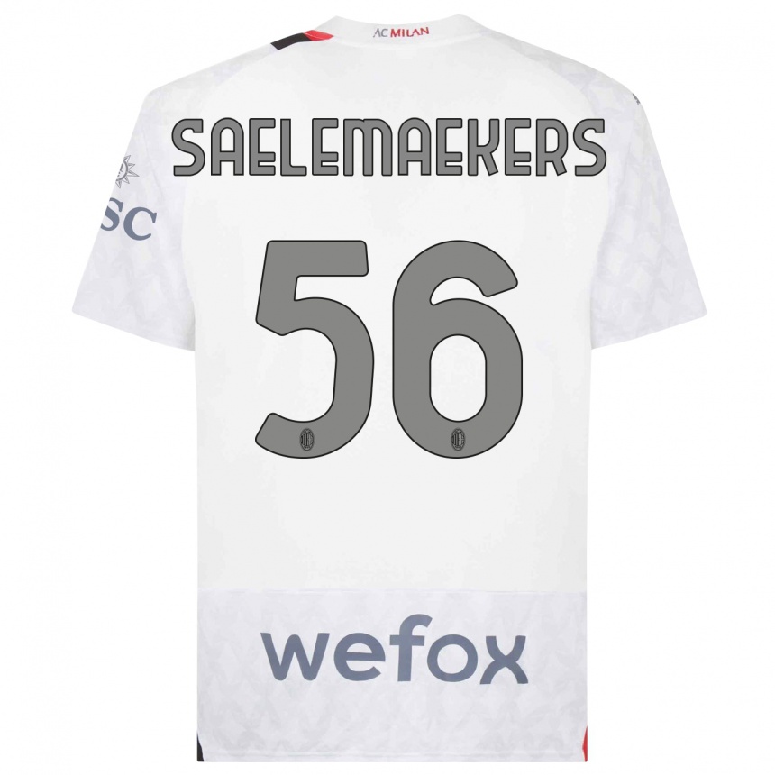 Niño Fútbol Camiseta Alexis Saelemaekers #56 Blanco 2ª Equipación 2023/24