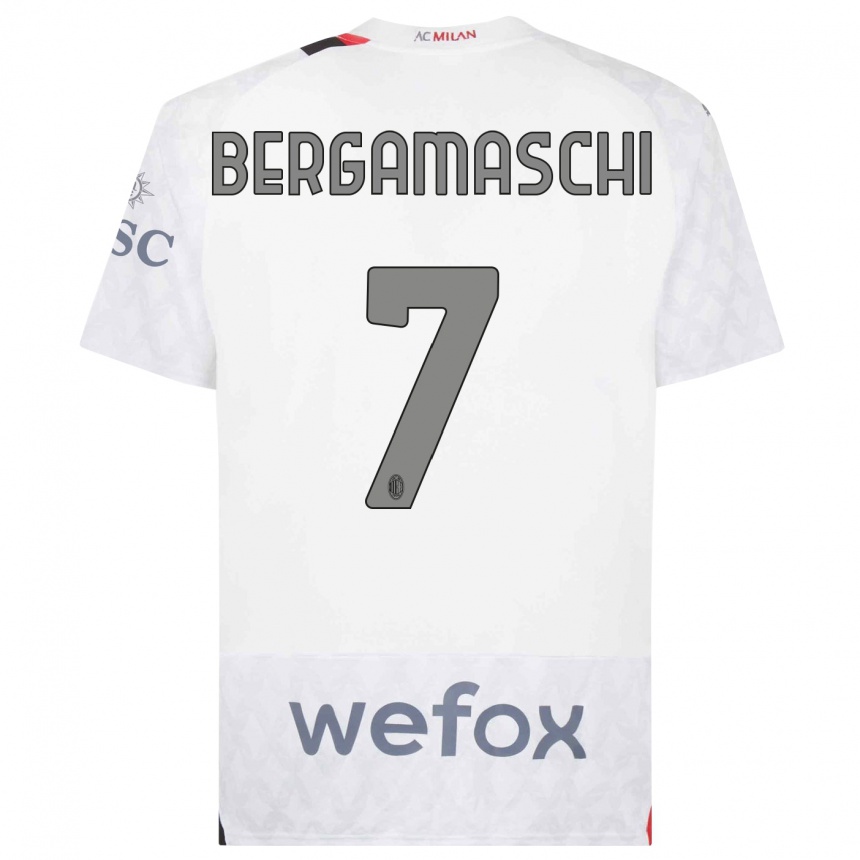 Niño Fútbol Camiseta Valentina Bergamaschi #7 Blanco 2ª Equipación 2023/24