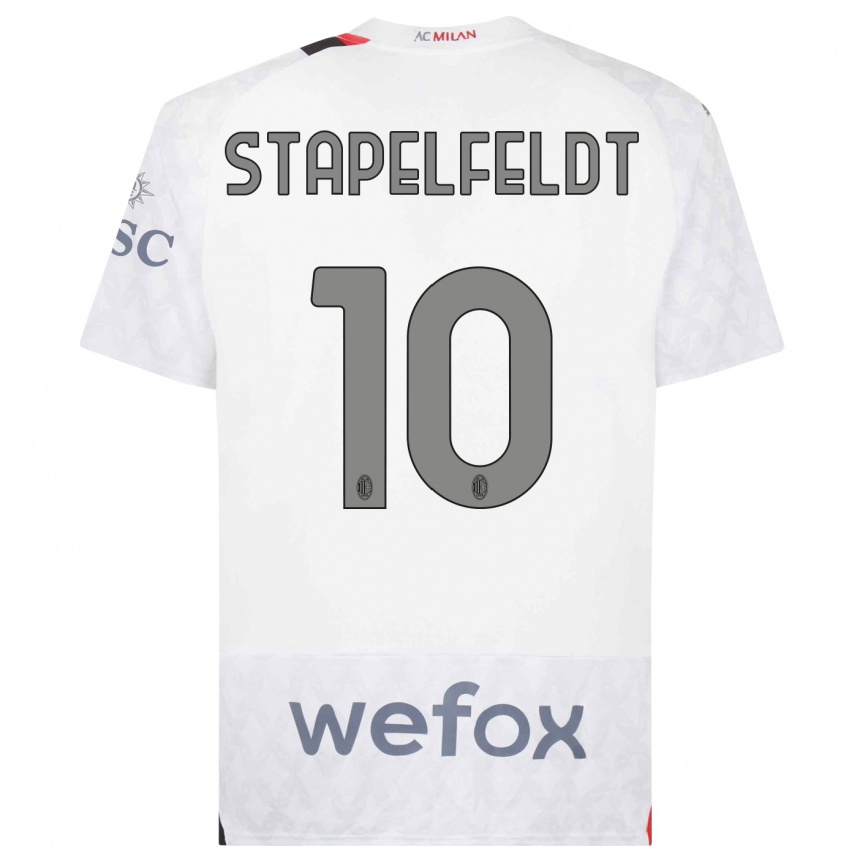 Niño Fútbol Camiseta Nina Stapelfeldt #10 Blanco 2ª Equipación 2023/24