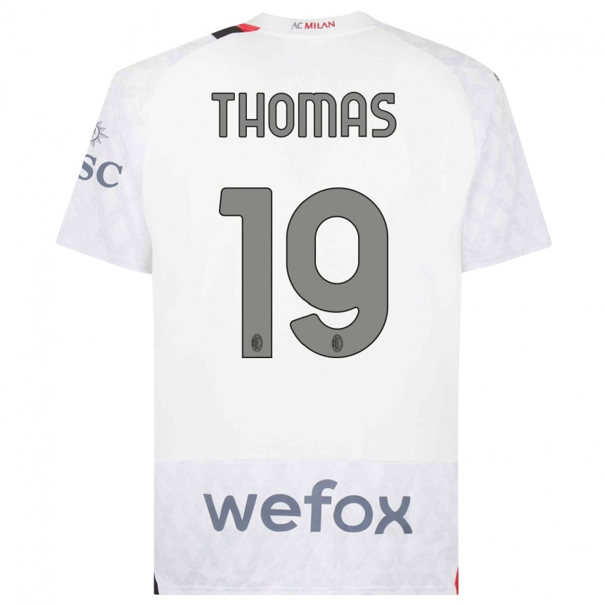 Niño Fútbol Camiseta Lindsey Thomas #19 Blanco 2ª Equipación 2023/24