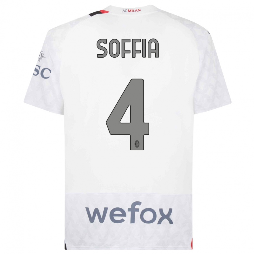 Niño Fútbol Camiseta Angelica Soffia #4 Blanco 2ª Equipación 2023/24