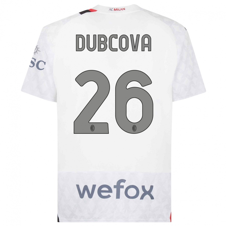 Niño Fútbol Camiseta Michaela Dubcova #26 Blanco 2ª Equipación 2023/24