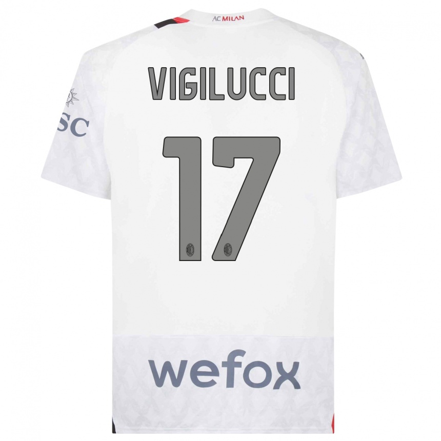 Niño Fútbol Camiseta Valery Vigilucci #17 Blanco 2ª Equipación 2023/24