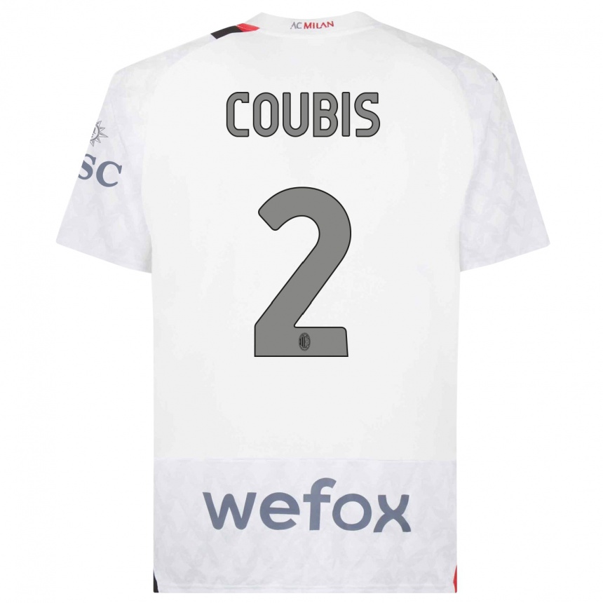 Niño Fútbol Camiseta Andrei Coubis #2 Blanco 2ª Equipación 2023/24