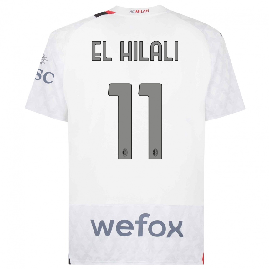 Niño Fútbol Camiseta Youns El Hilali #11 Blanco 2ª Equipación 2023/24