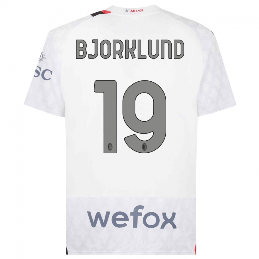 Niño Fútbol Camiseta Lukas Bjorklund #19 Blanco 2ª Equipación 2023/24