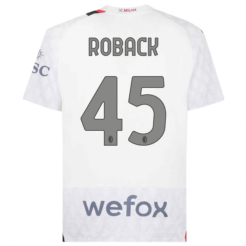 Niño Fútbol Camiseta Emil Roback #45 Blanco 2ª Equipación 2023/24