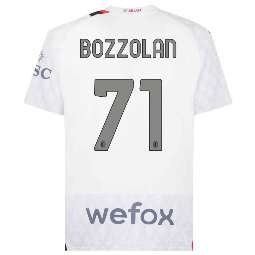 Niño Fútbol Camiseta Andrea Bozzolan #71 Blanco 2ª Equipación 2023/24