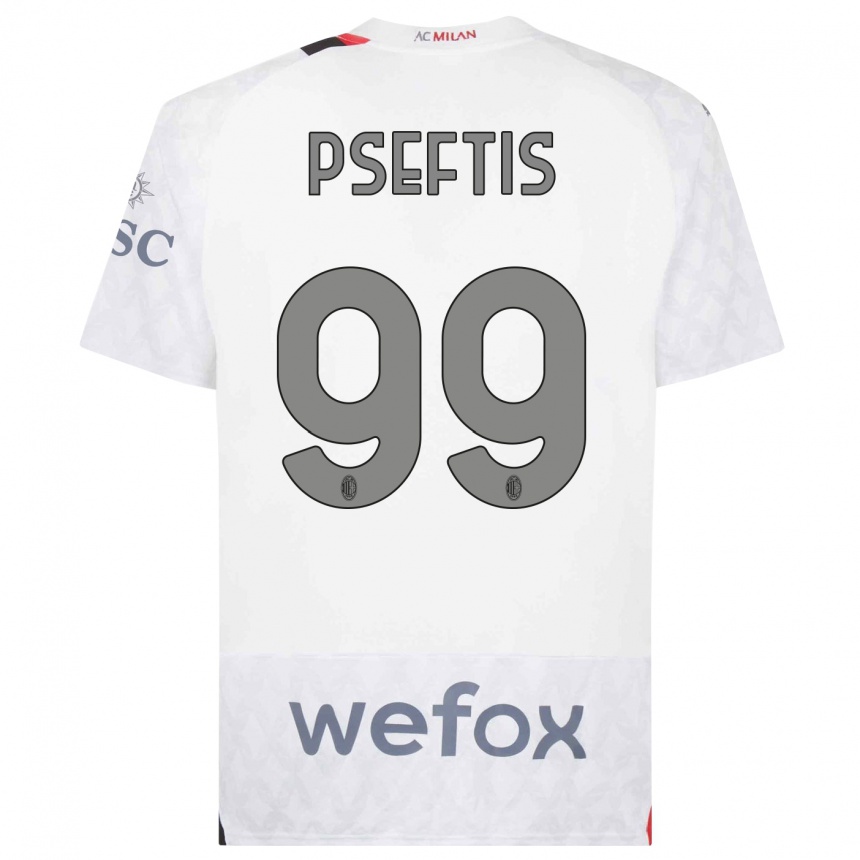 Niño Fútbol Camiseta Fotios Pseftis #99 Blanco 2ª Equipación 2023/24