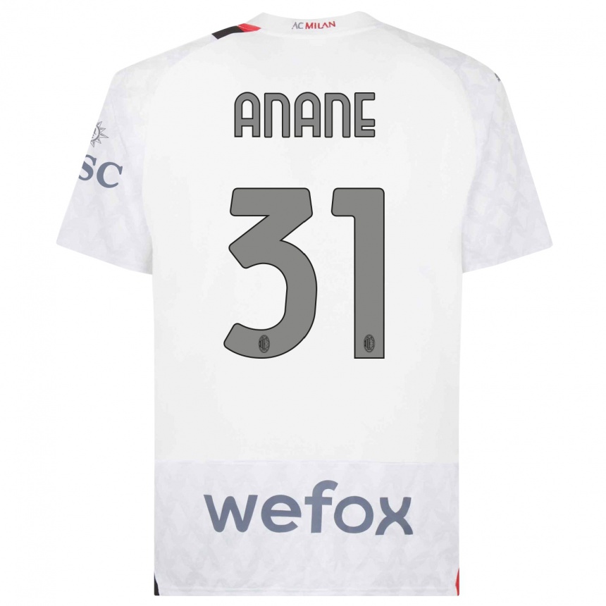 Niño Fútbol Camiseta Emmanuel Anane #31 Blanco 2ª Equipación 2023/24