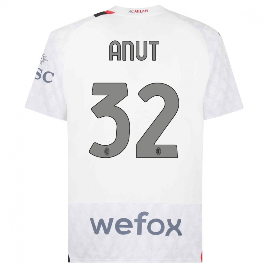 Niño Fútbol Camiseta Niccolo Anut #32 Blanco 2ª Equipación 2023/24