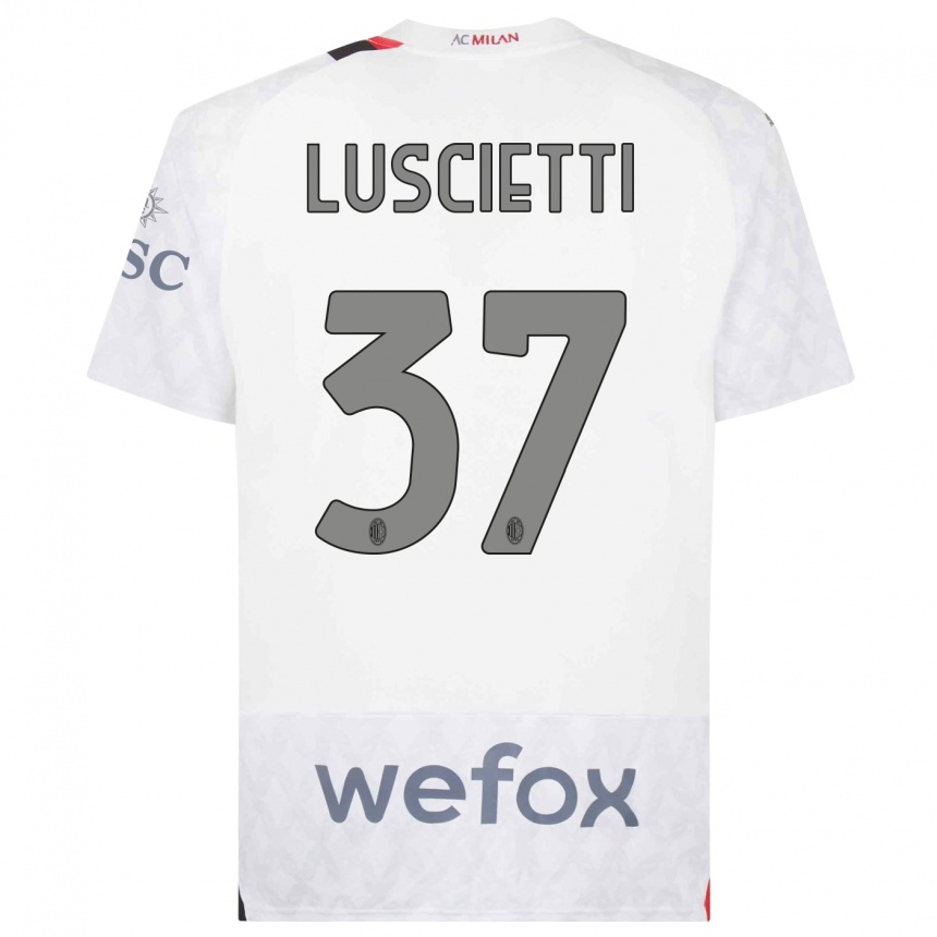 Niño Fútbol Camiseta Abebe Luscietti #37 Blanco 2ª Equipación 2023/24