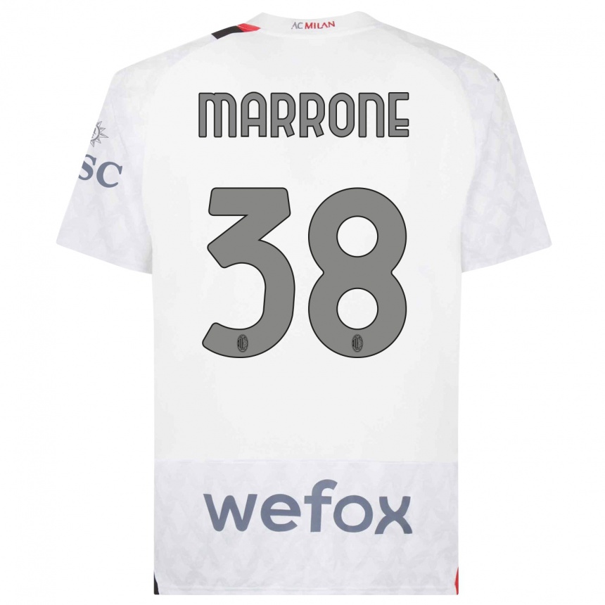 Niño Fútbol Camiseta Federico Marrone #38 Blanco 2ª Equipación 2023/24