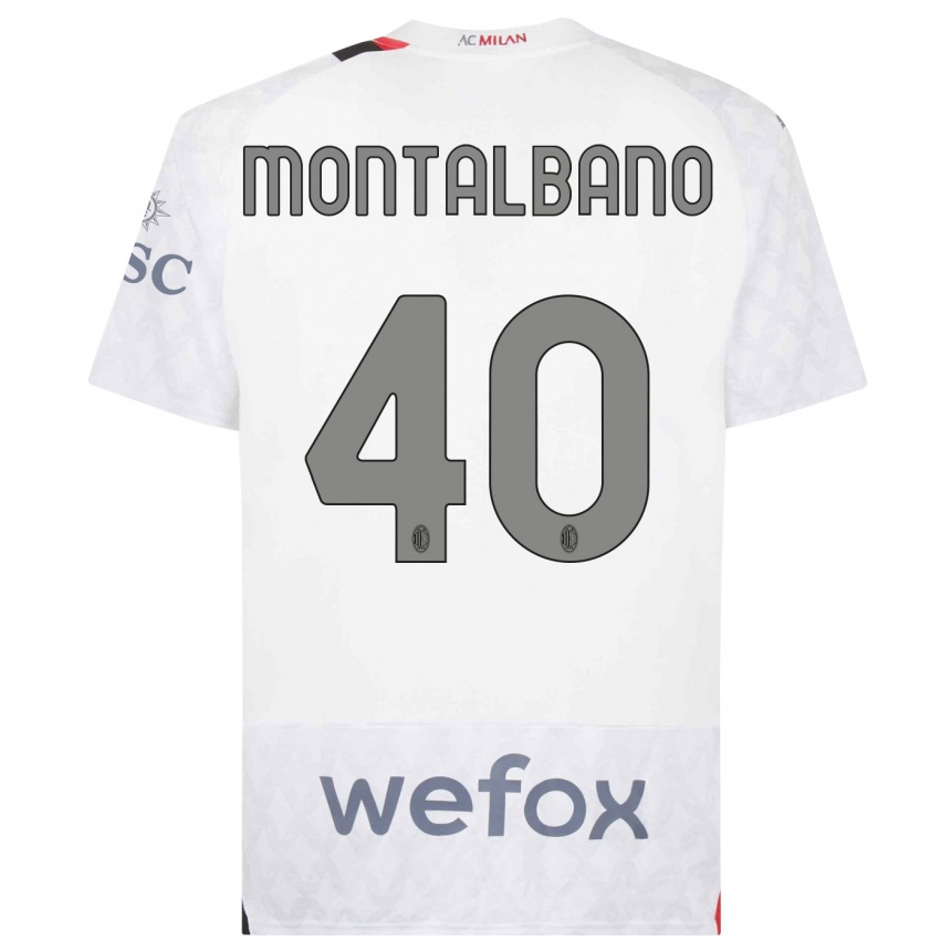 Niño Fútbol Camiseta Nicolo Montalbano #40 Blanco 2ª Equipación 2023/24