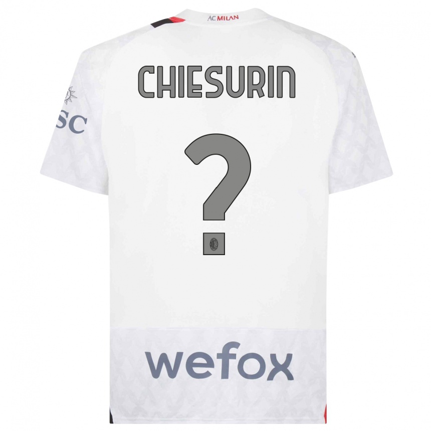 Niño Fútbol Camiseta Alberto Chiesurin #0 Blanco 2ª Equipación 2023/24