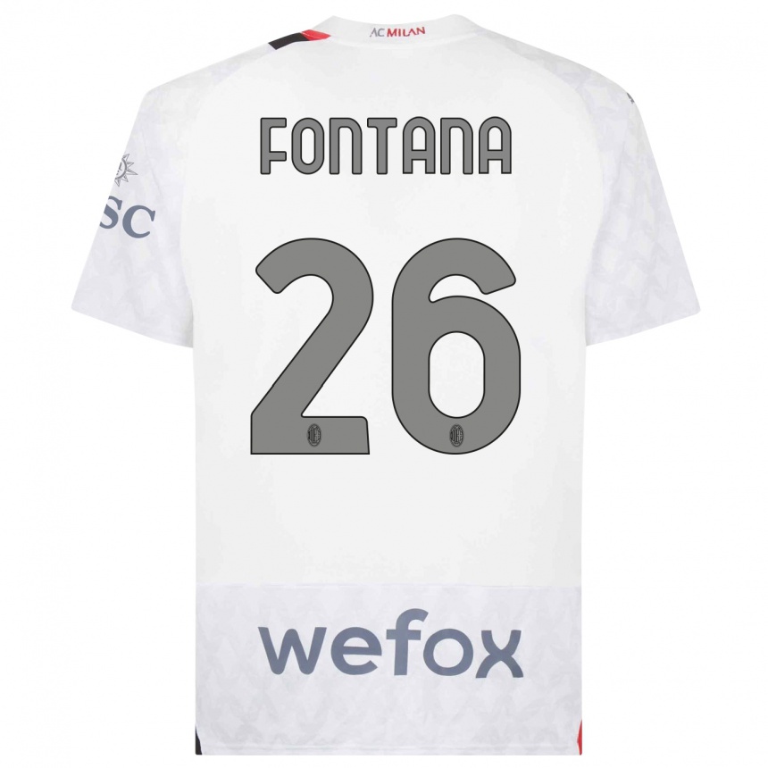 Niño Fútbol Camiseta Francesco Fontana #26 Blanco 2ª Equipación 2023/24