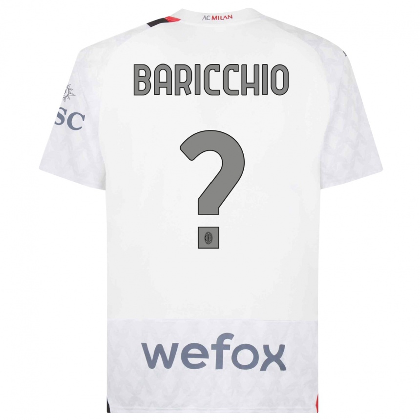 Niño Fútbol Camiseta Luca Baricchio #0 Blanco 2ª Equipación 2023/24