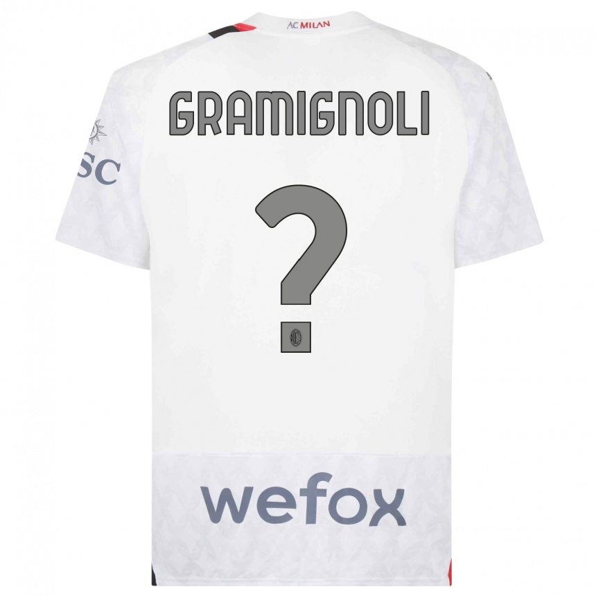 Niño Fútbol Camiseta Luca Gramignoli #0 Blanco 2ª Equipación 2023/24