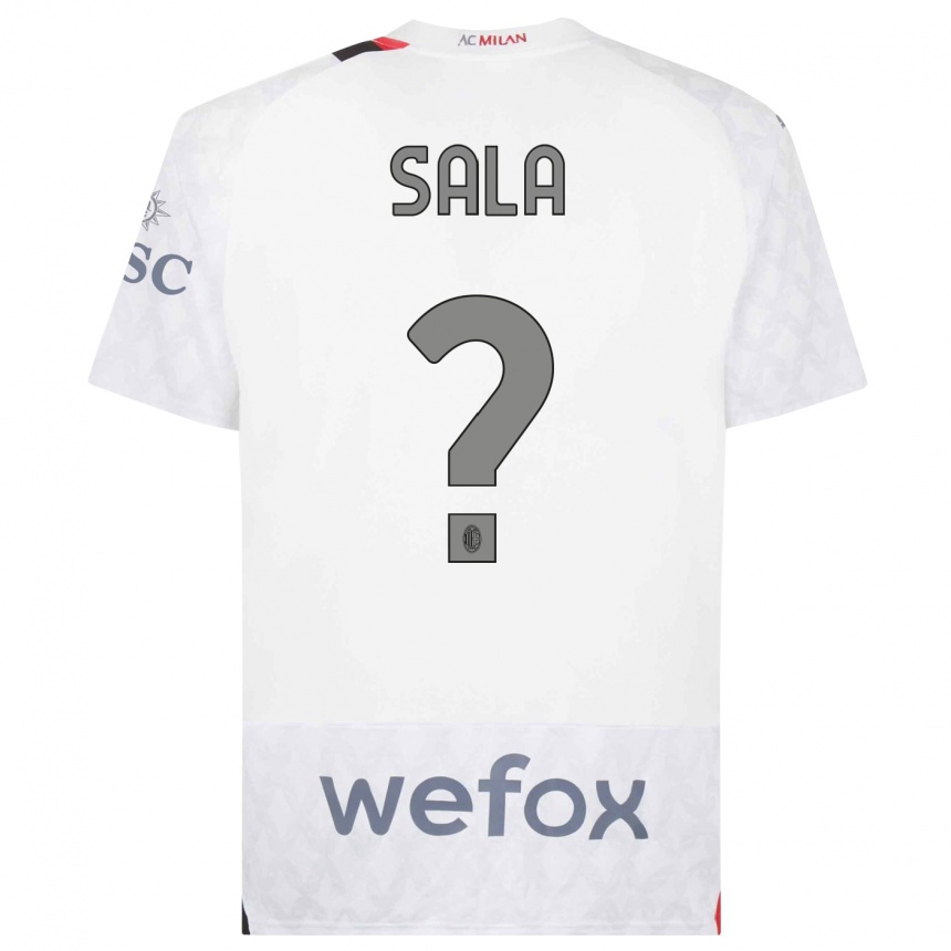 Niño Fútbol Camiseta Mattia Sala #0 Blanco 2ª Equipación 2023/24