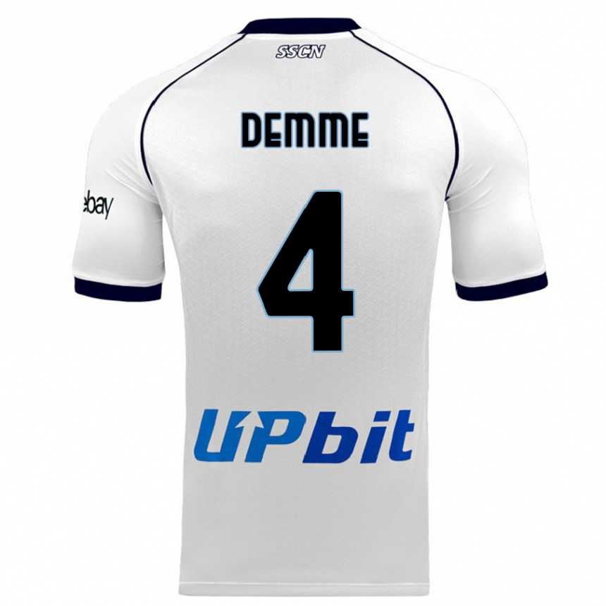 Niño Fútbol Camiseta Diego Demme #4 Blanco 2ª Equipación 2023/24