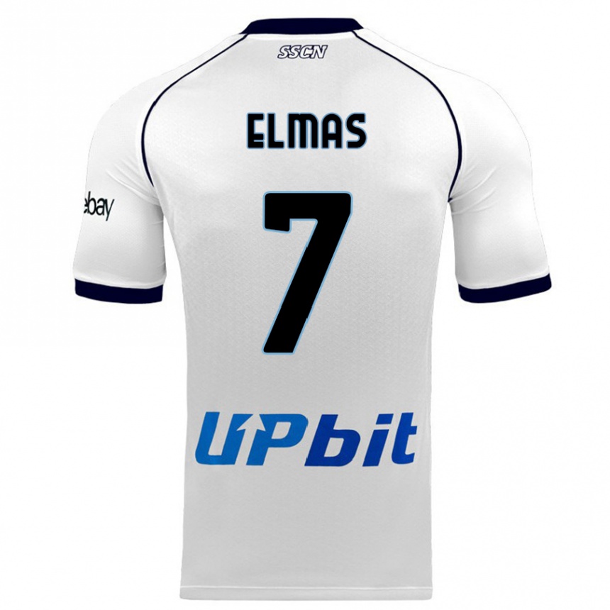 Niño Fútbol Camiseta Eljif Elmas #7 Blanco 2ª Equipación 2023/24