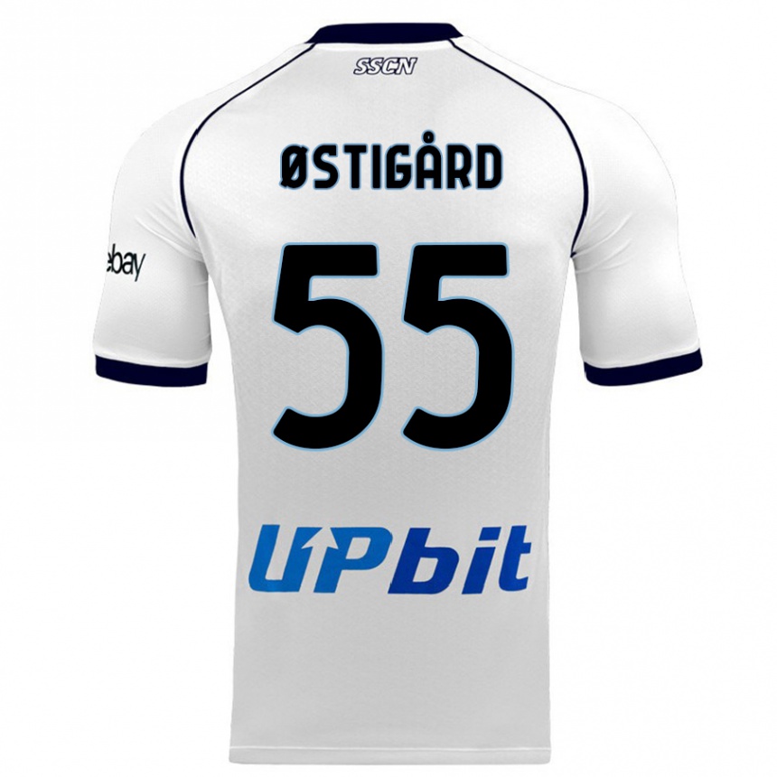 Niño Fútbol Camiseta Leo Ostigard #55 Blanco 2ª Equipación 2023/24