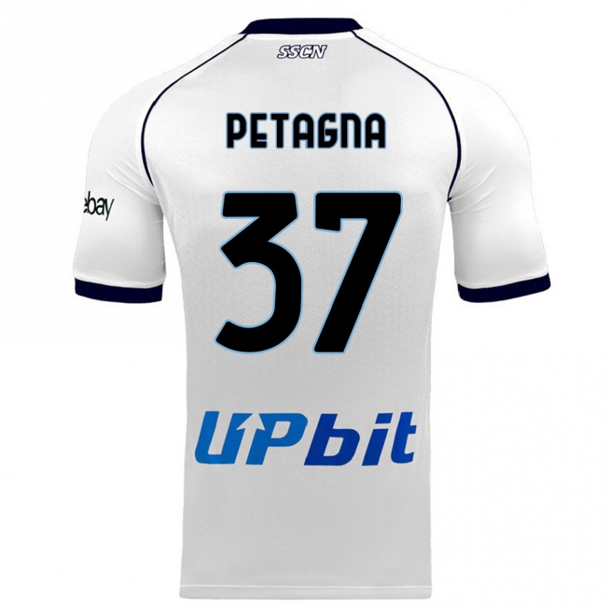 Niño Fútbol Camiseta Andrea Petagna #37 Blanco 2ª Equipación 2023/24