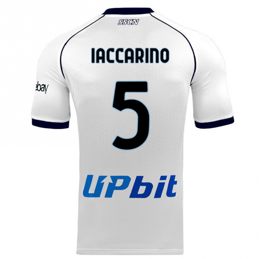 Niño Fútbol Camiseta Gennaro Iaccarino #5 Blanco 2ª Equipación 2023/24