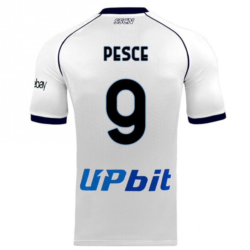 Niño Fútbol Camiseta Antonio Pesce #9 Blanco 2ª Equipación 2023/24