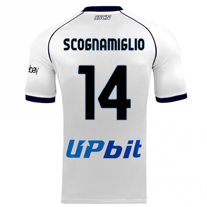 Niño Fútbol Camiseta Fabio Scognamiglio #14 Blanco 2ª Equipación 2023/24