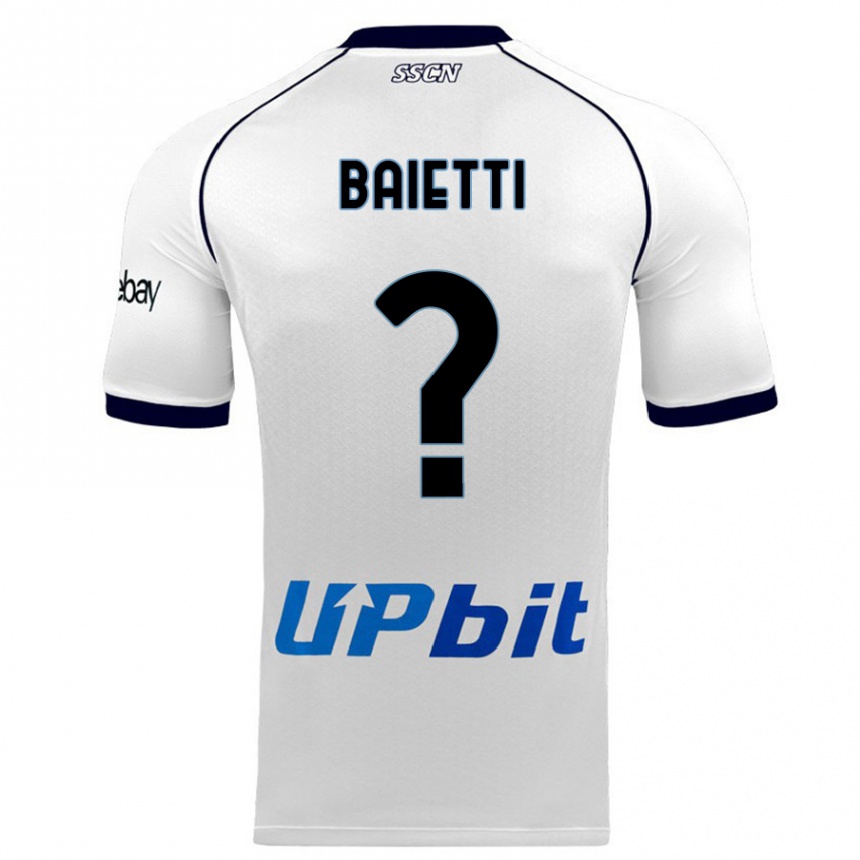 Niño Fútbol Camiseta Francesco Baietti #0 Blanco 2ª Equipación 2023/24