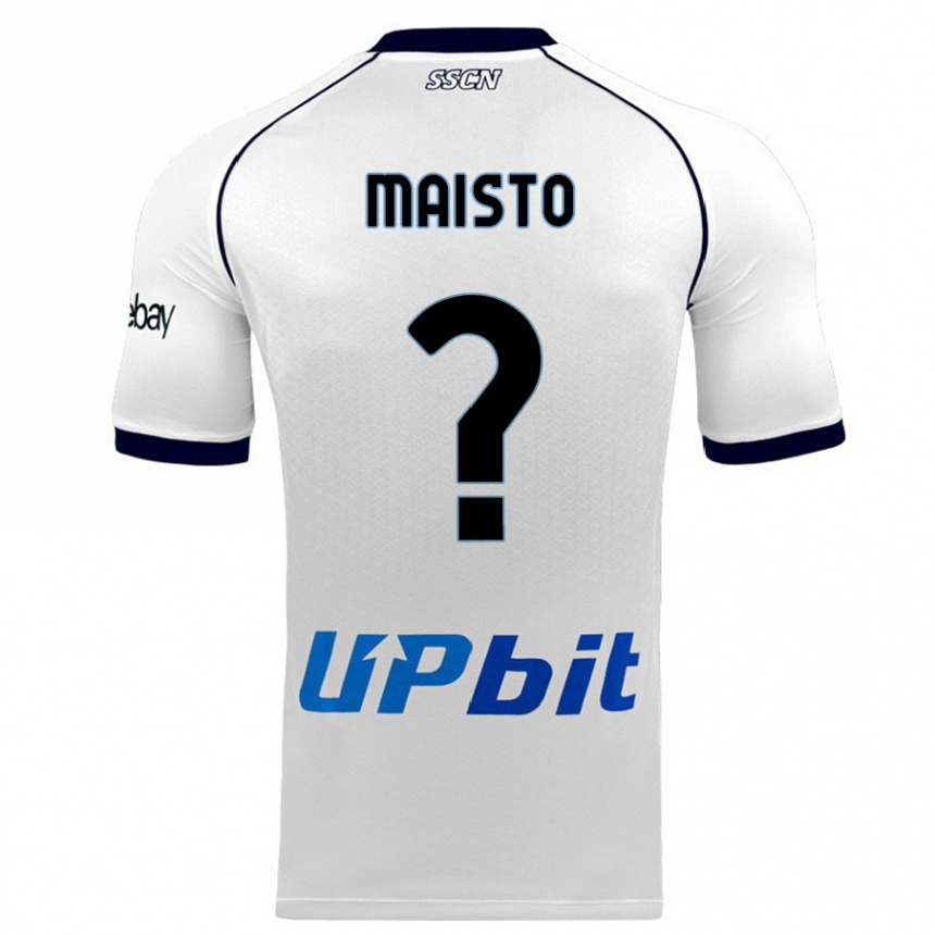 Niño Fútbol Camiseta Antonio Maisto #0 Blanco 2ª Equipación 2023/24