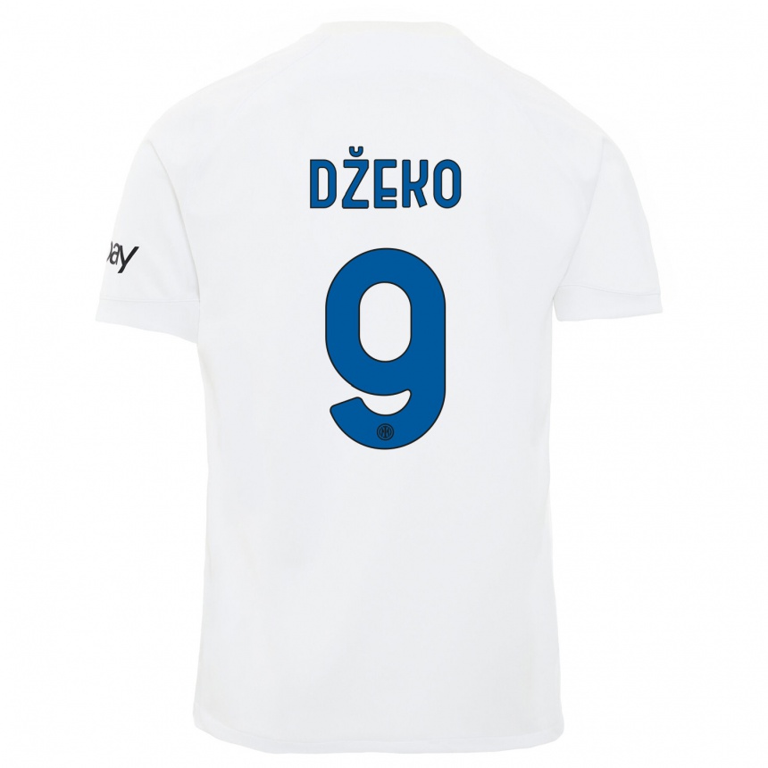 Niño Fútbol Camiseta Edin Dzeko #9 Blanco 2ª Equipación 2023/24