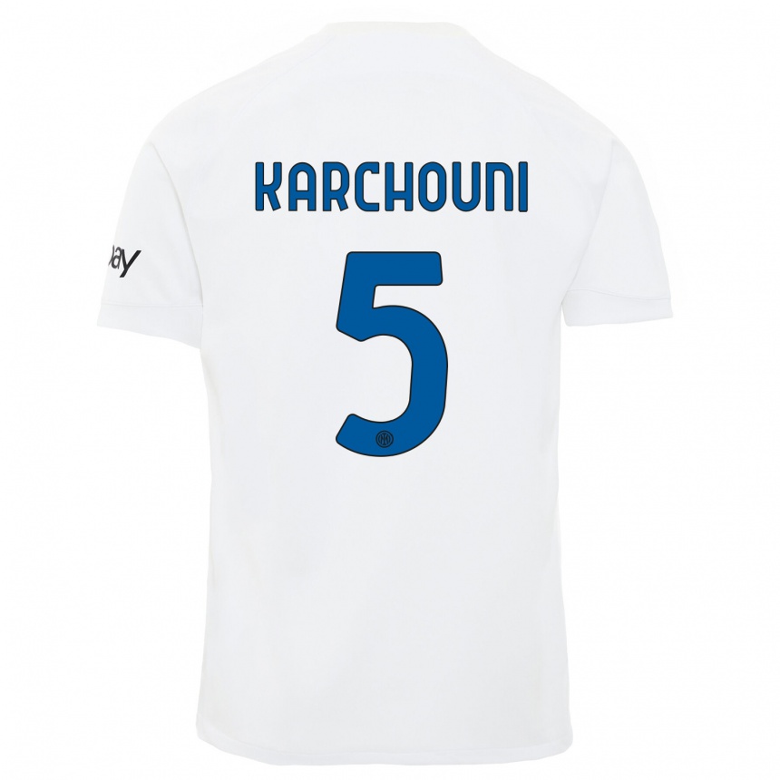 Niño Fútbol Camiseta Ghoutia Karchouni #5 Blanco 2ª Equipación 2023/24