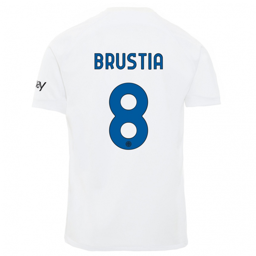 Niño Fútbol Camiseta Martina Brustia #8 Blanco 2ª Equipación 2023/24