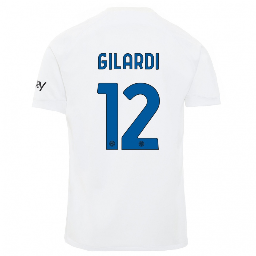 Niño Fútbol Camiseta Astrid Gilardi #12 Blanco 2ª Equipación 2023/24