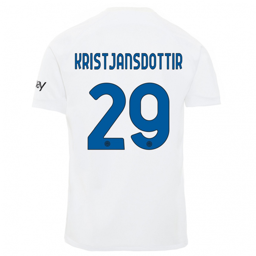 Niño Fútbol Camiseta Anna Bjork Kristjansdottir #29 Blanco 2ª Equipación 2023/24