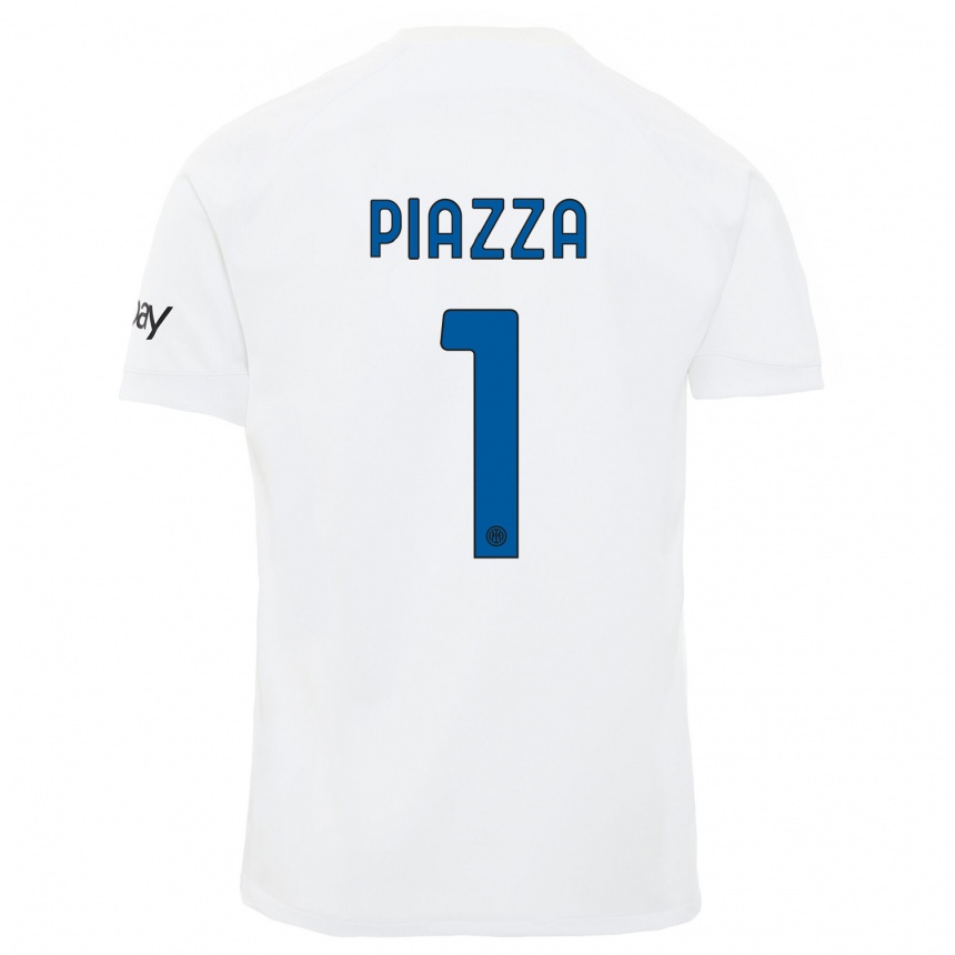 Niño Fútbol Camiseta Alessia Piazza #1 Blanco 2ª Equipación 2023/24