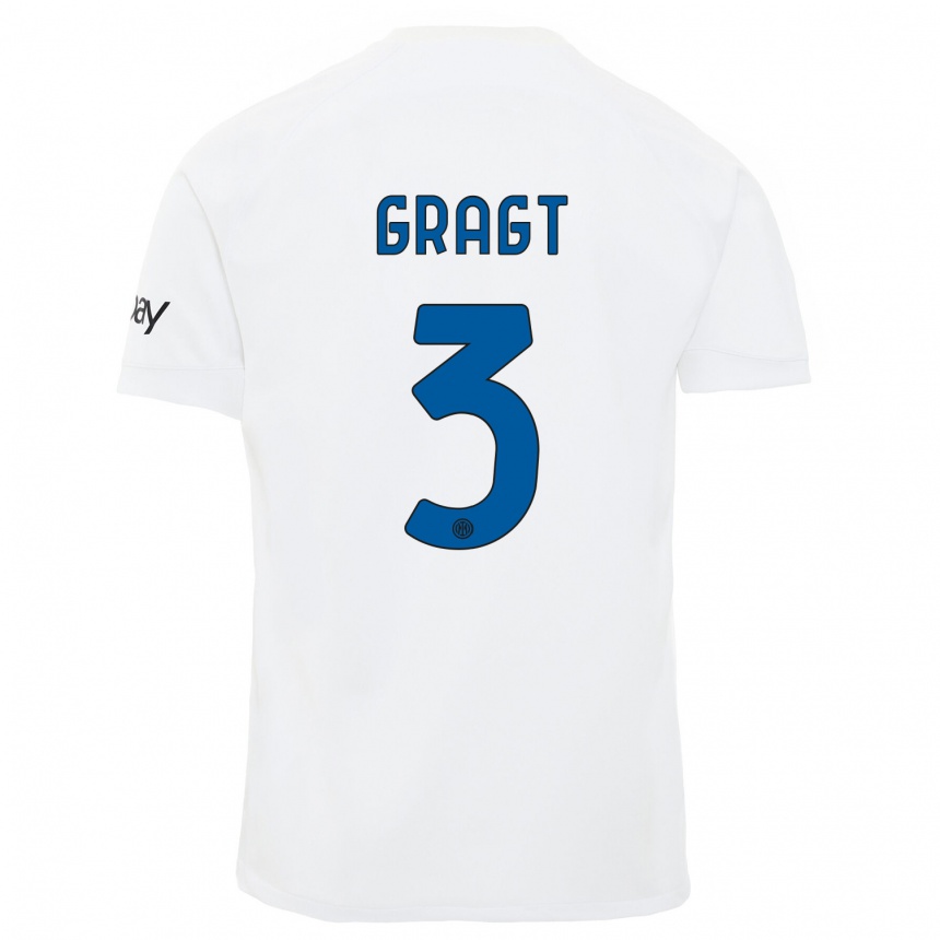 Niño Fútbol Camiseta Stefanie Van Der Gragt #3 Blanco 2ª Equipación 2023/24