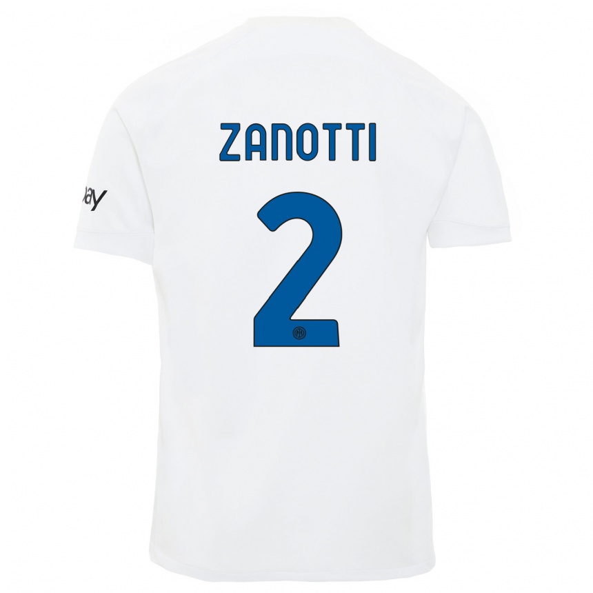 Niño Fútbol Camiseta Mattia Zanotti #2 Blanco 2ª Equipación 2023/24