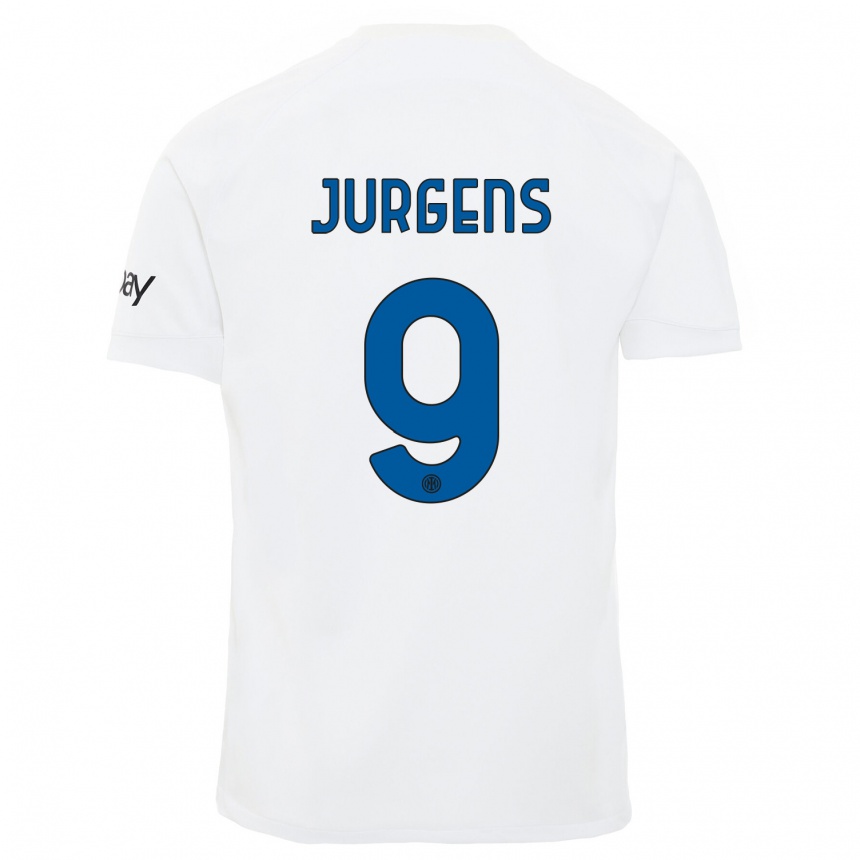 Niño Fútbol Camiseta Oliver Jurgens #9 Blanco 2ª Equipación 2023/24