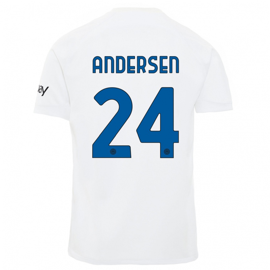 Niño Fútbol Camiseta Silas Andersen #24 Blanco 2ª Equipación 2023/24